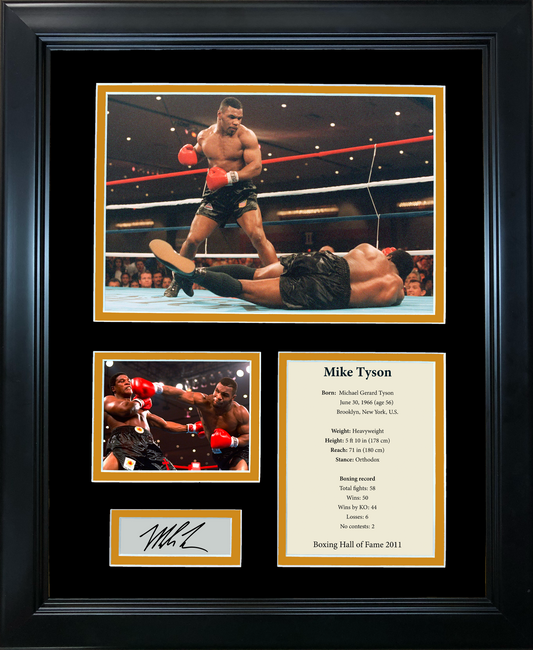 Framed Mike Tyson Hall of Fame Facsimile Laser Engraved Signature Auto Boxing 11"x14" Photo Sig Collage