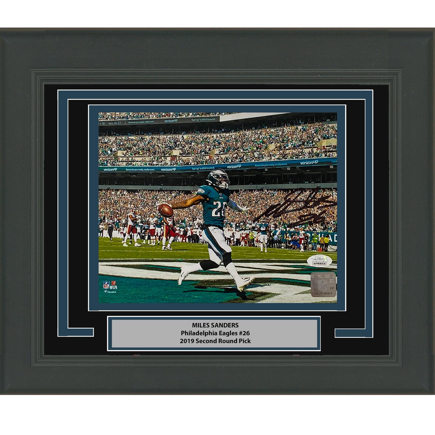 Framed Autographed/Signed Miles Sanders Philadelphia Eagles 8x10 Football Photo JSA COA #2