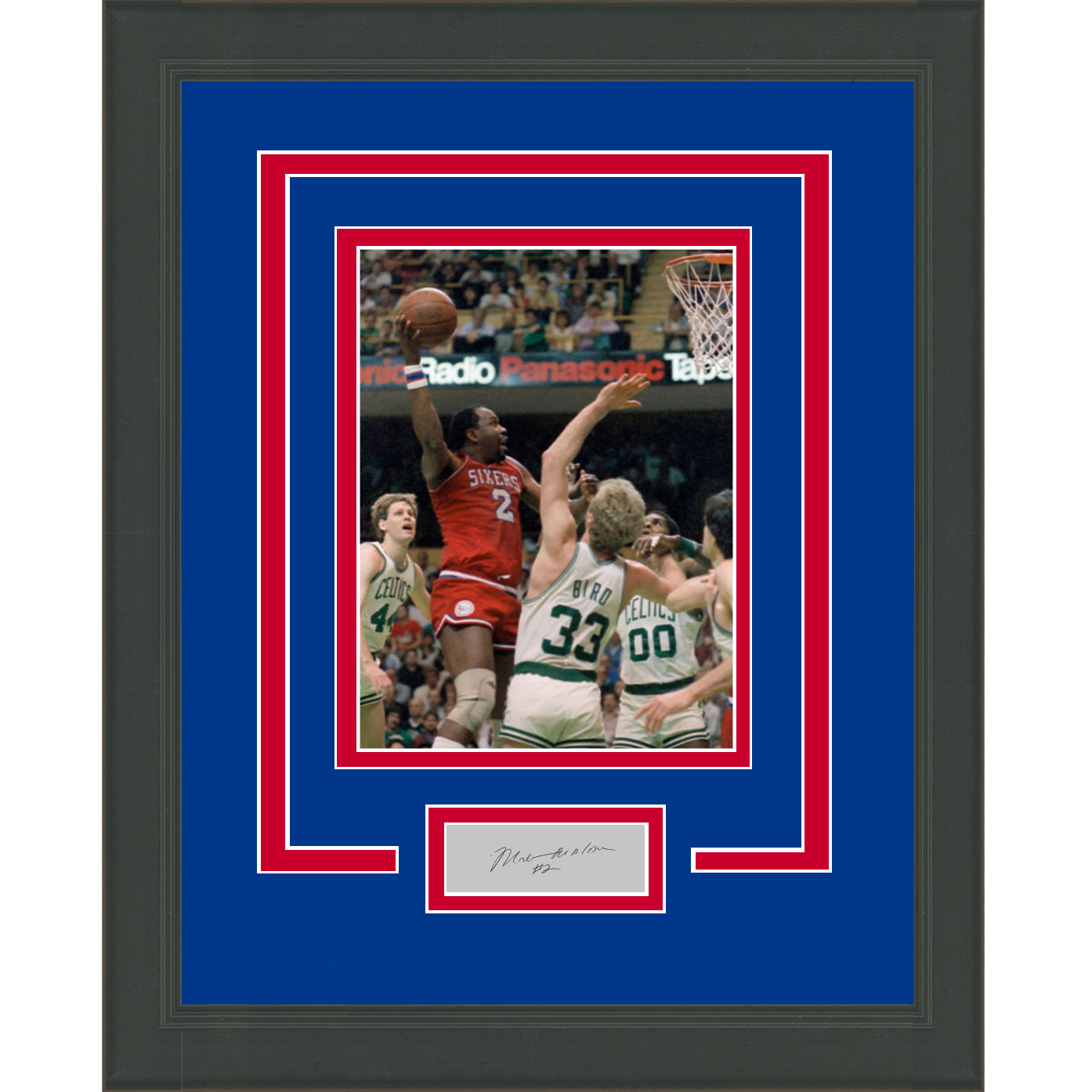 Framed Moses Malone Facsimile Laser Engraved Signature Auto Philadelphia 76ers 11x14 Basketball Photo