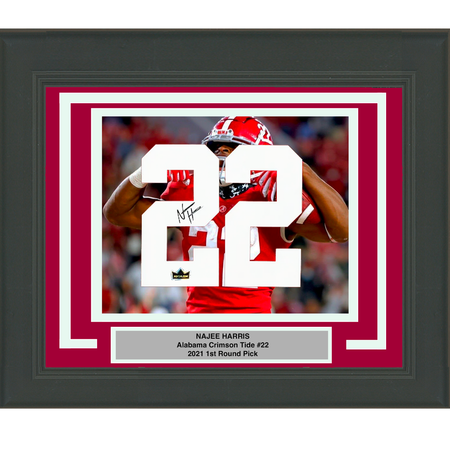 Framed Najee Harris Facsimile Autographed Jersey Number 23x21 Alabama Crimson Tide Reprint Laser Auto College Football Photo