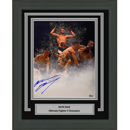 Framed Autographed/Signed Nate Nathan Diaz UFC MMA Ultimate Fighting 16x20 Photo Beckett BAS COA #3