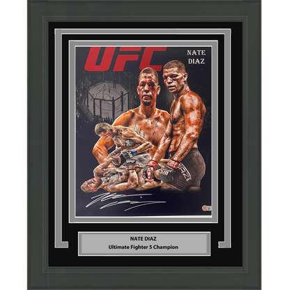 Framed Autographed/Signed Nate Nathan Diaz UFC MMA Ultimate Fighting 16x20 Photo Beckett BAS COA #4