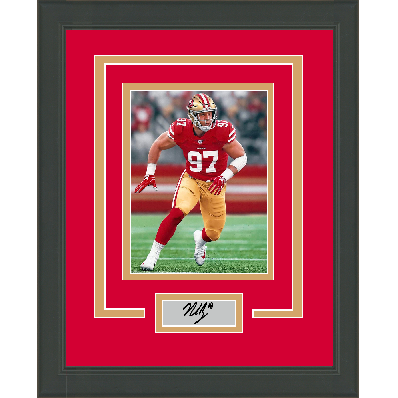 Framed Nick Bosa Facsimile Laser Engraved Signature Auto San Francisco 49ers 11x14 Football Photo
