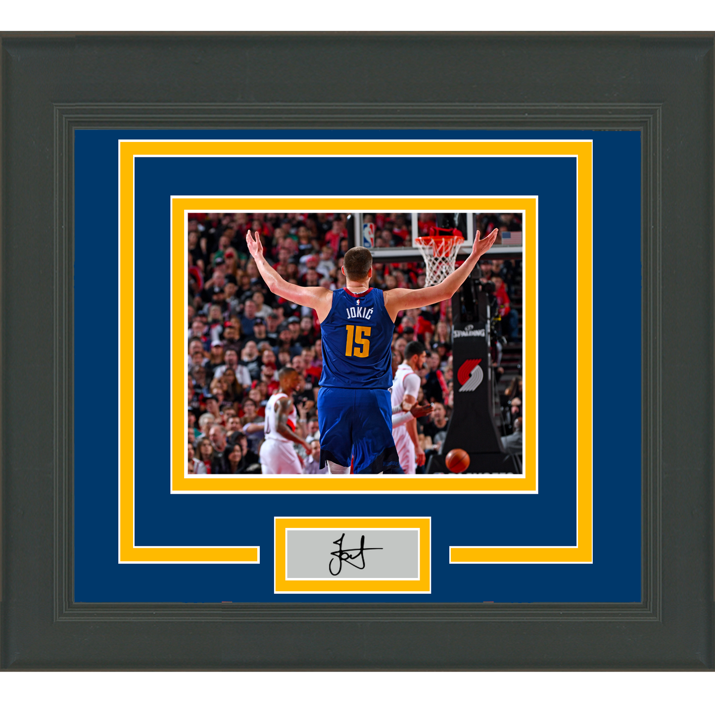Framed Nikola Jokic Facsimile Laser Engraved Signature Auto Denver Nuggets 11x14 Basketball Photo