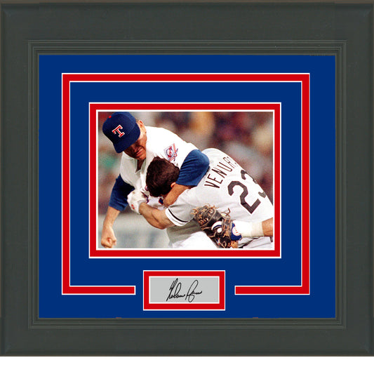 Framed Nolan Ryan Fight Facsimile Laser Engraved Signature Auto Texas Rangers 11x14 Baseball Photo