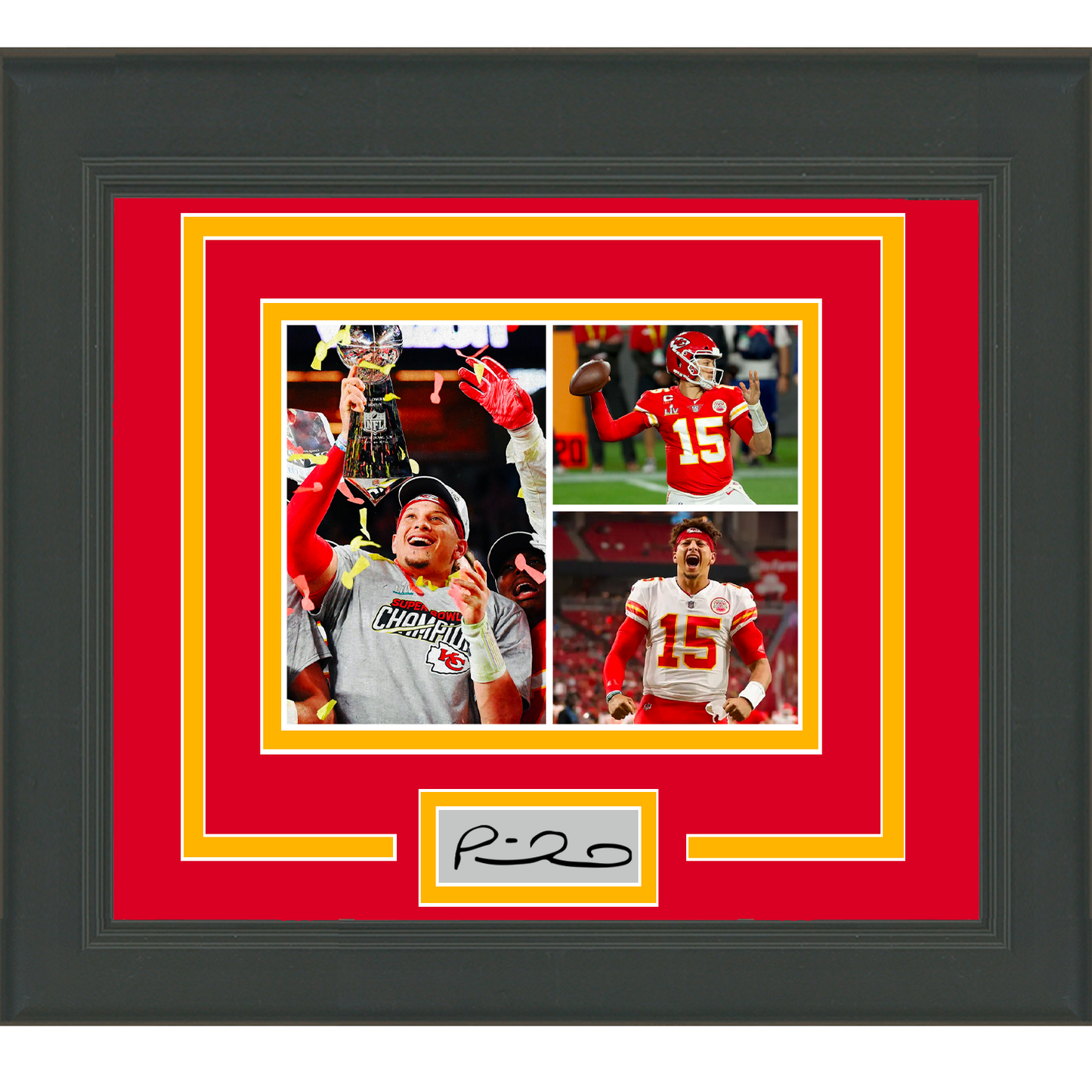Framed Patrick Mahomes Facsimile Laser Engraved Signature Auto Kansas City Chiefs 11x14 Football Photo
