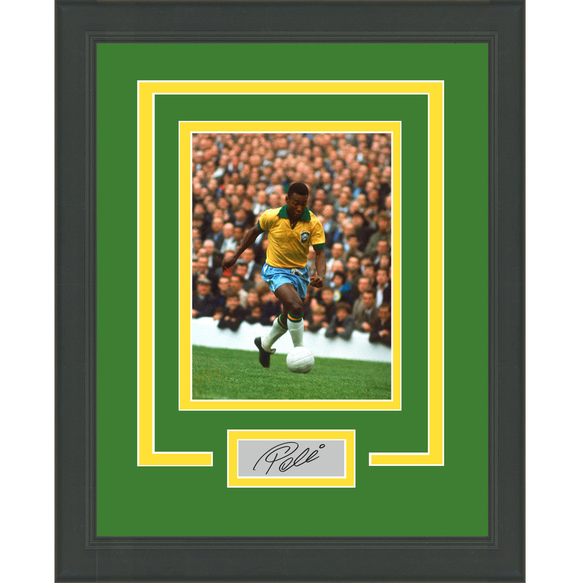 Framed Pele Facsimile Laser Engraved Signature Auto Brazil 11x14 Soccer Futbol Photo