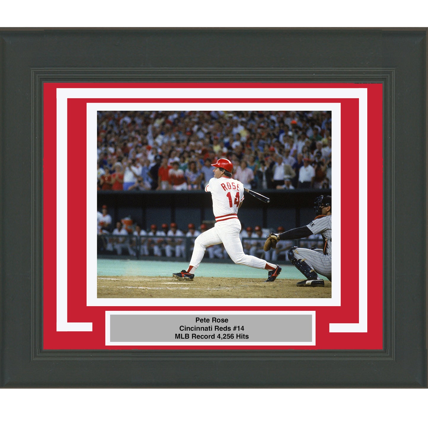 Framed Pete Rose Cincinnati Reds 8x10 Baseball Photo