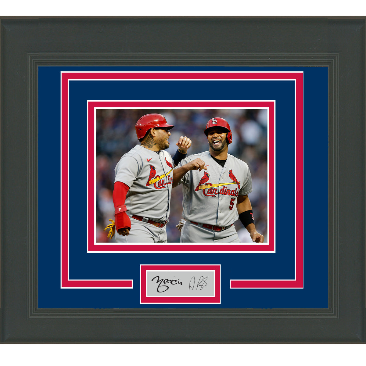 Framed Yadier Molina & Albert Pujols Facsimile Laser Engraved Signature Auto St. Louis Cardinals 11x14 Baseball Photo