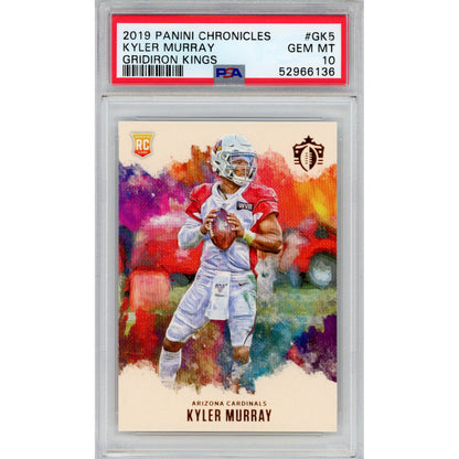 Graded 2019 Panini Chronicles Kyler Murray #GK5 Gridiron Kings Rookie RC Football Card PSA 10 Gem Mint