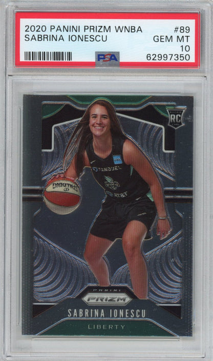 Graded 2020-21 Panini Prizm WNBA Sabrina Ionescu #89 Rookie RC Basketball Card PSA 10 Gem Mint