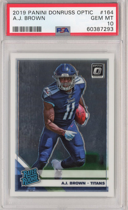 Graded 2019 Panini Donruss Optic A.J. Brown #164 Rookie RC Football Card PSA 10 Gem Mint