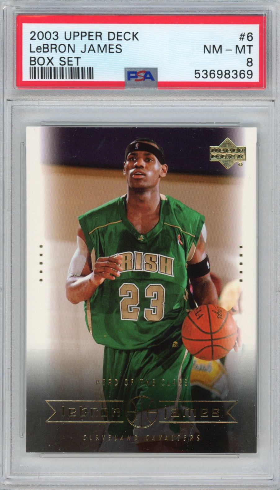 Graded 2003-04 Upper Deck LeBron James #6 Box Set Rookie RC Basketball Card PSA 8 Near Mint