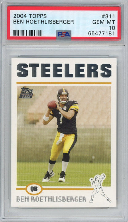 Graded 2004 Topps Ben Roethlisberger #311 Rookie RC Football Card PSA 10 Gem Mint