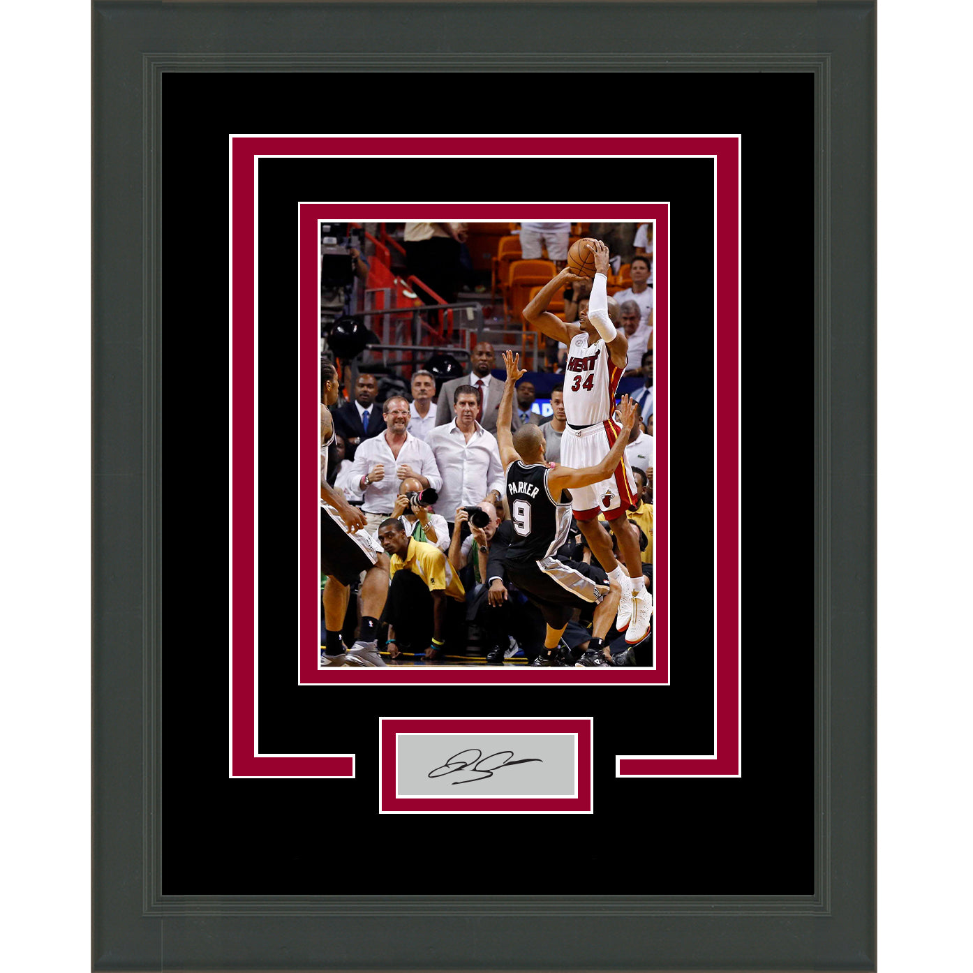 Framed Ray Allen Facsimile Laser Engraved Signature Auto Miami Heat 11x14 Basketball Photo