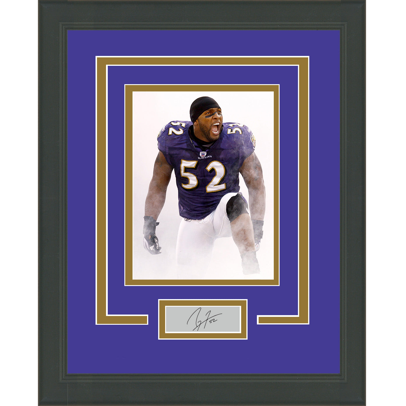 Framed Ray Lewis Facsimile Laser Engraved Signature Auto Baltimore Ravens 11x14 Football Photo