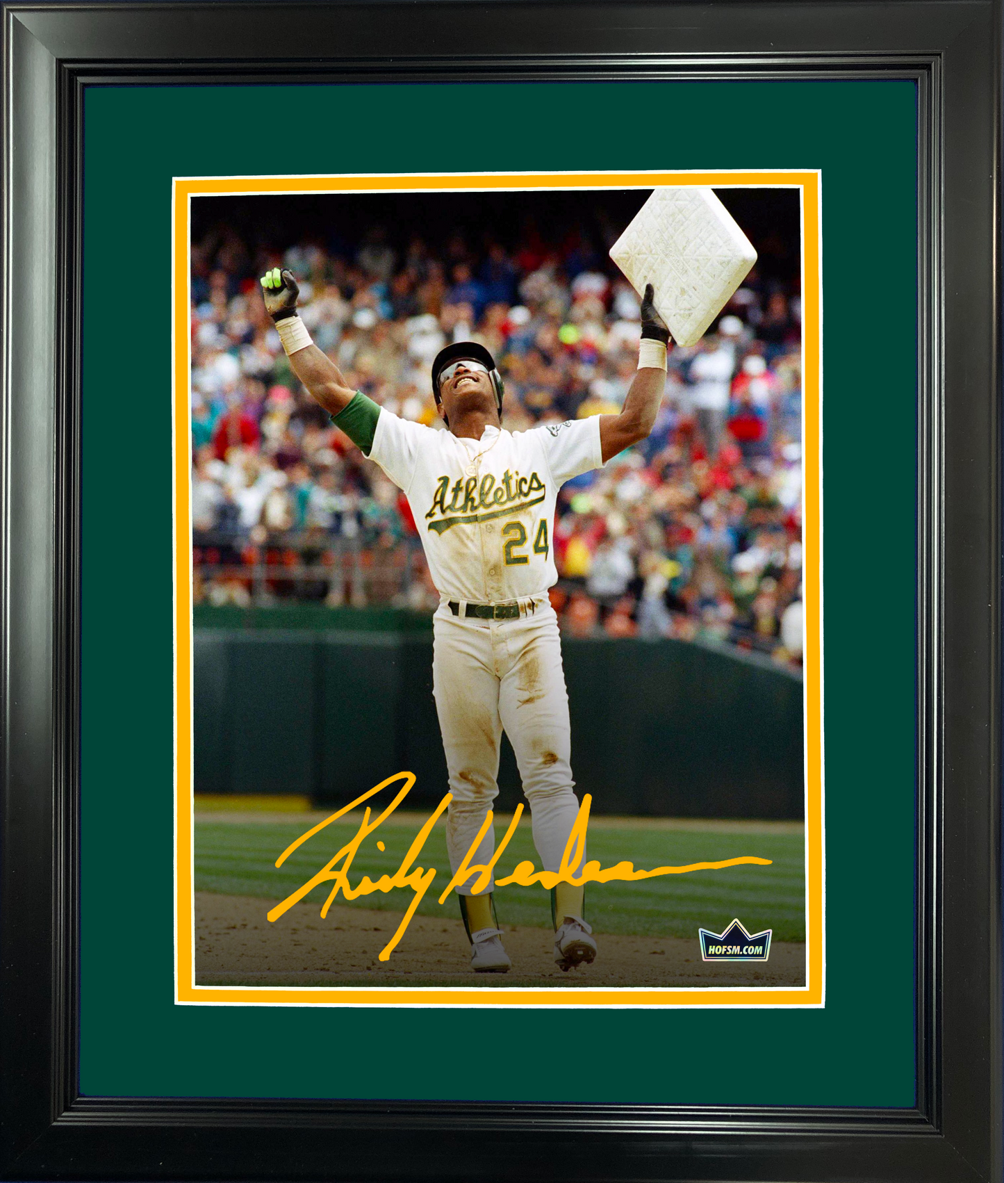 Framed Rickey Henderson Record 939th Stolen Base Oakland Athletics A's Facsimile Laser Engraved Signature Auto 11"x14"Baseball Photo HOFSM Holo