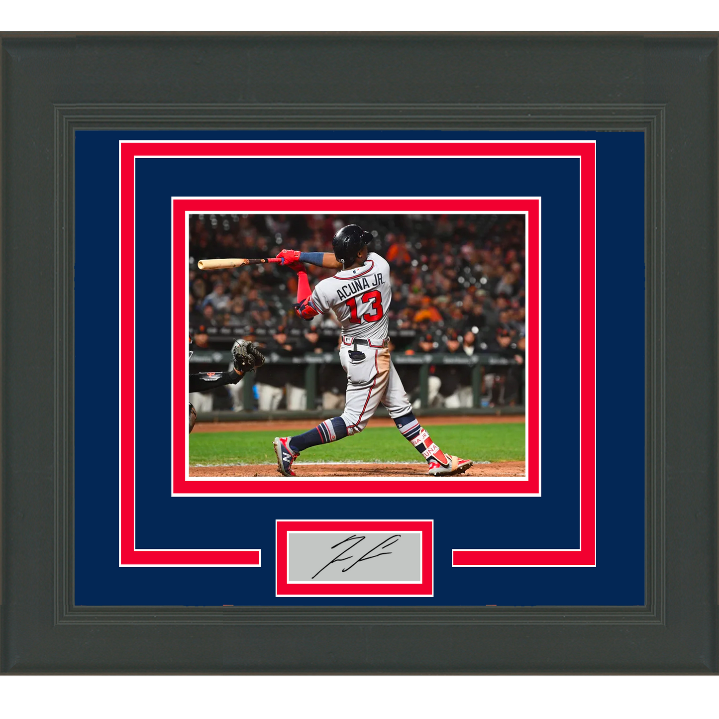 Framed Ronald Acuna Jr. Facsimile Laser Engraved Signature Auto Atlanta Braves 11x14 Baseball Photo