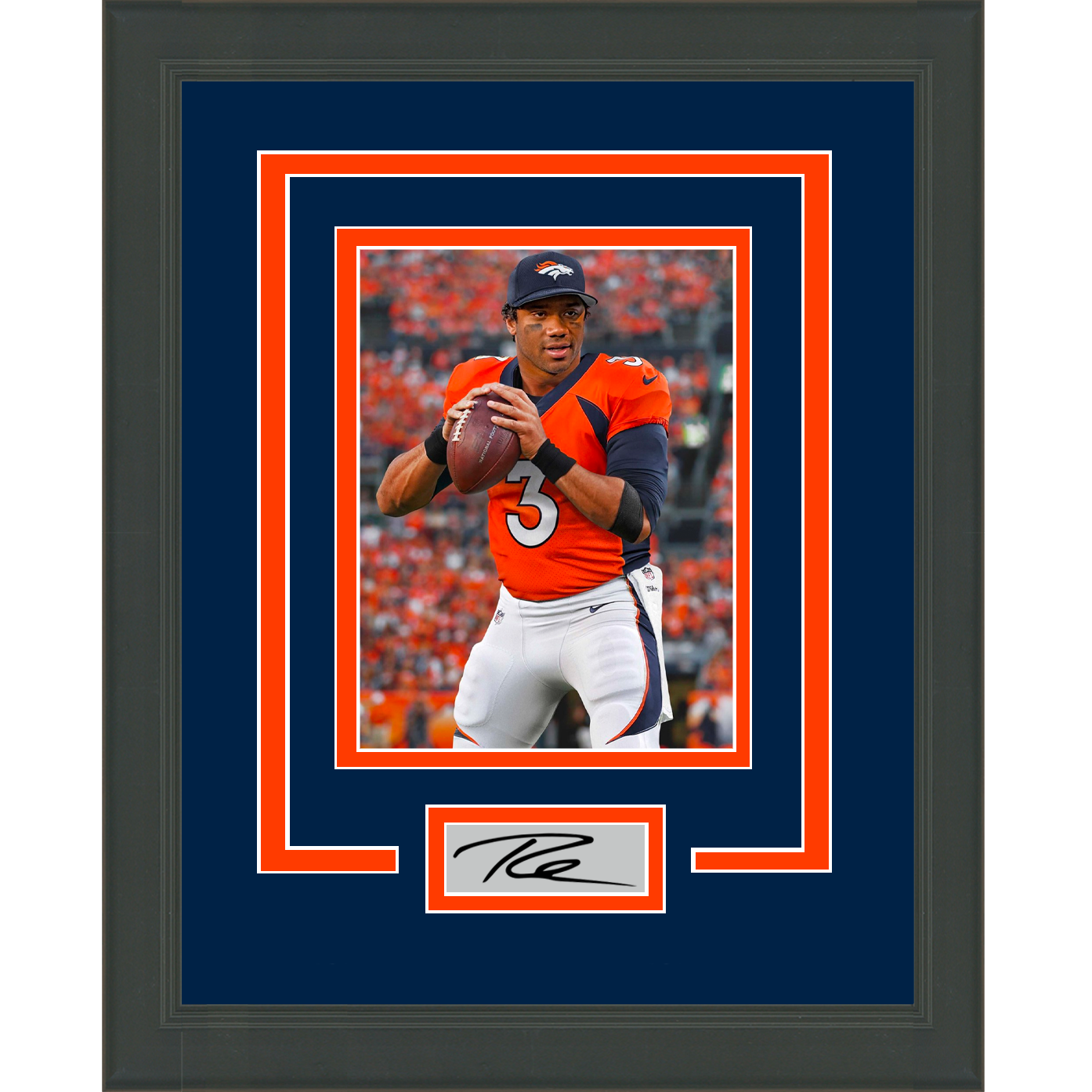 Framed Russell Wilson Facsimile Laser Engraved Signature Auto Denver Broncos 11x14 Football Photo