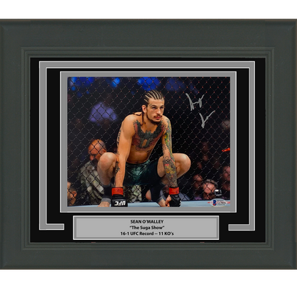 Framed Autographed/Signed Sugar Sean O'Malley UFC MMA Ultimate Fighting 8x10 Photo Beckett BAS COA