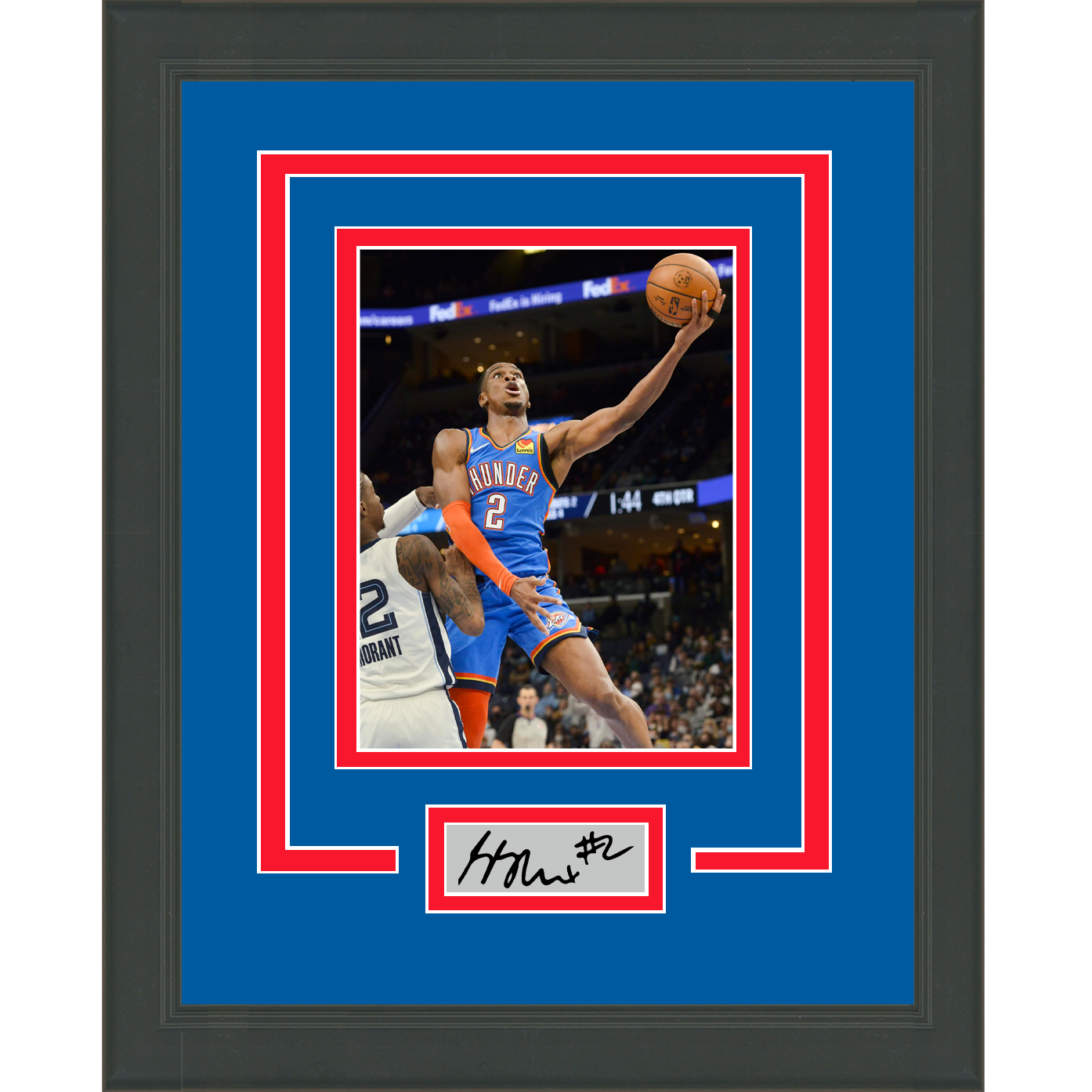 Framed Shai Gilgeous-Alexander Facsimile Laser Engraved Signature Auto Oklahoma City Thunder 11x14 Basketball Photo