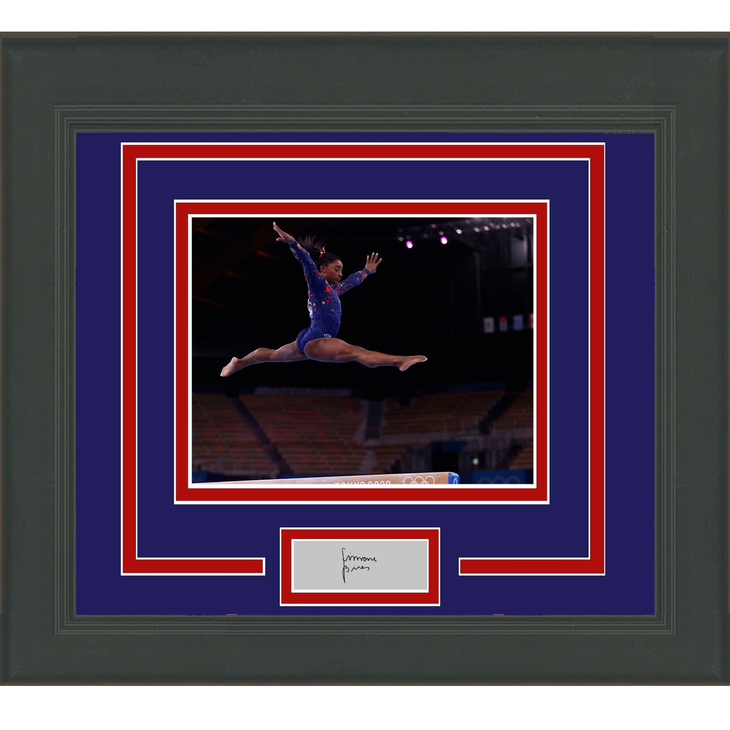 Framed Simone Biles Facsimile Laser Engraved Signature Auto USA Gymnastics 11x14 Photo