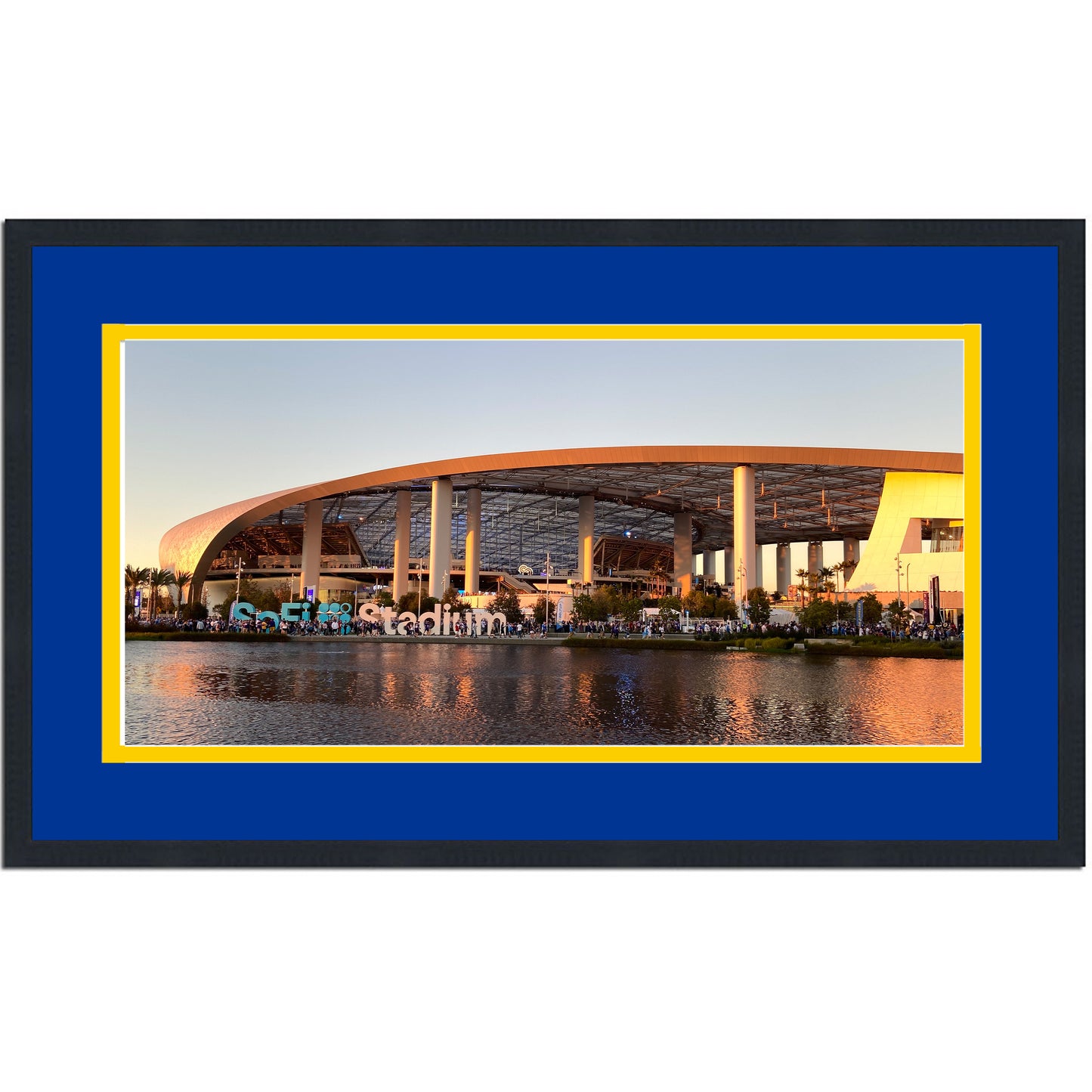 Framed SoFi Stadium Los Angeles Rams 16x24 Football Photo Professionally Matted
