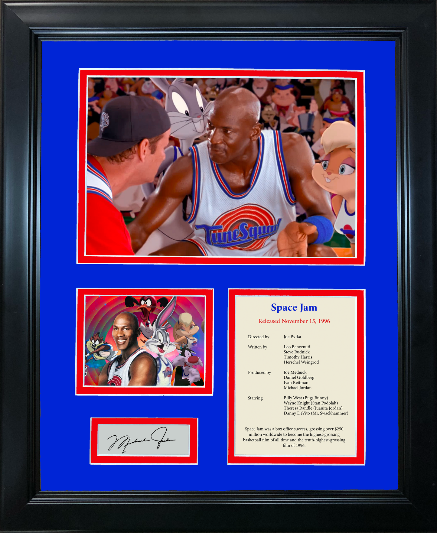 Framed Space Jam Michael Jordan Facsimile Laser Engraved Signature Auto Movie 11"x14"Photo Sig Collage
