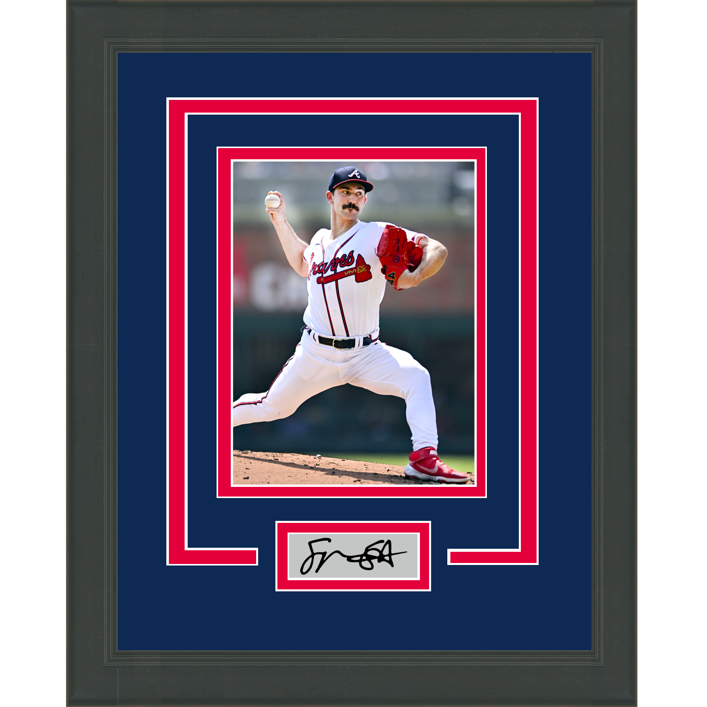 Framed Spencer Strider Facsimile Laser Engraved Signature Auto Atlanta Braves 11x14 Baseball Photo