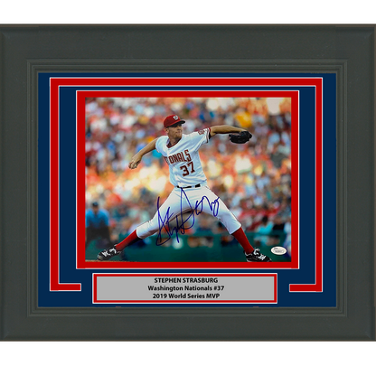 Framed Autographed/Signed Stephen Strasburg Washington Nationals 11x14 Baseball Photo JSA COA