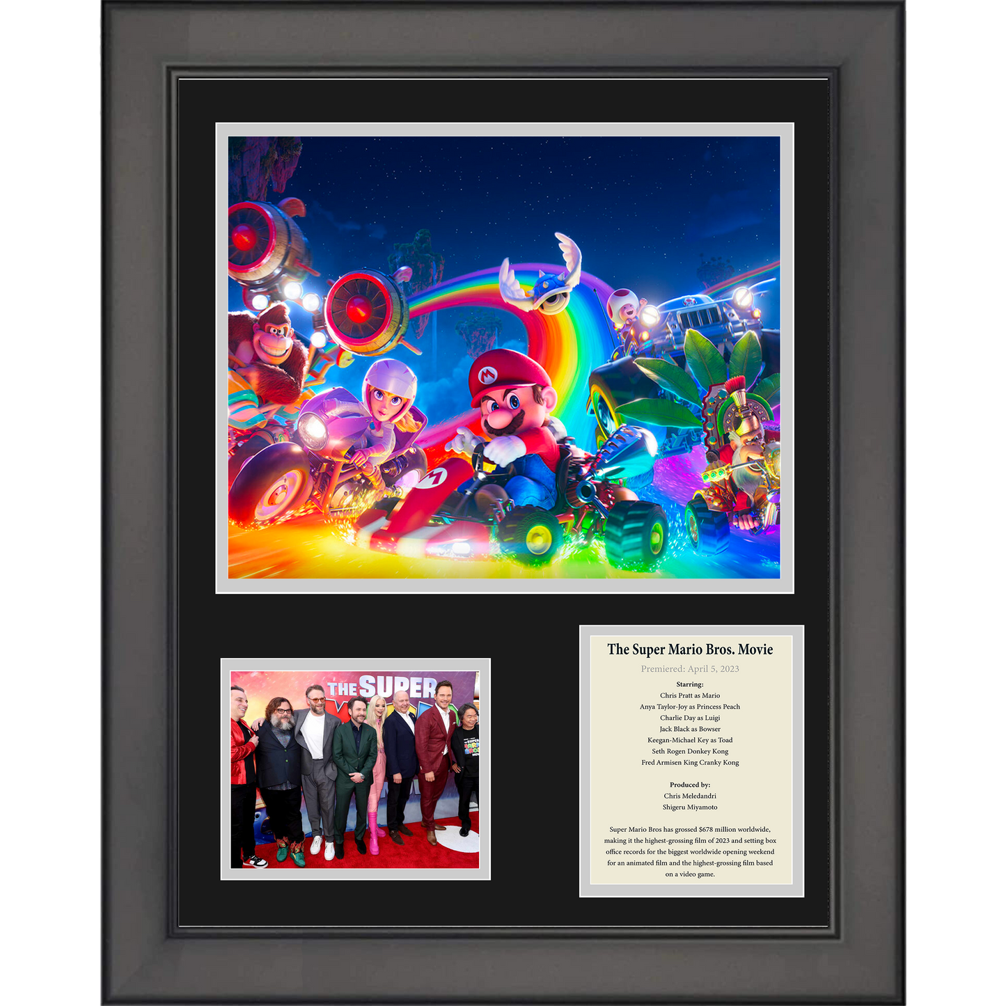 Framed Super Mario Bros Movie 11"x14" Three Photo Collage