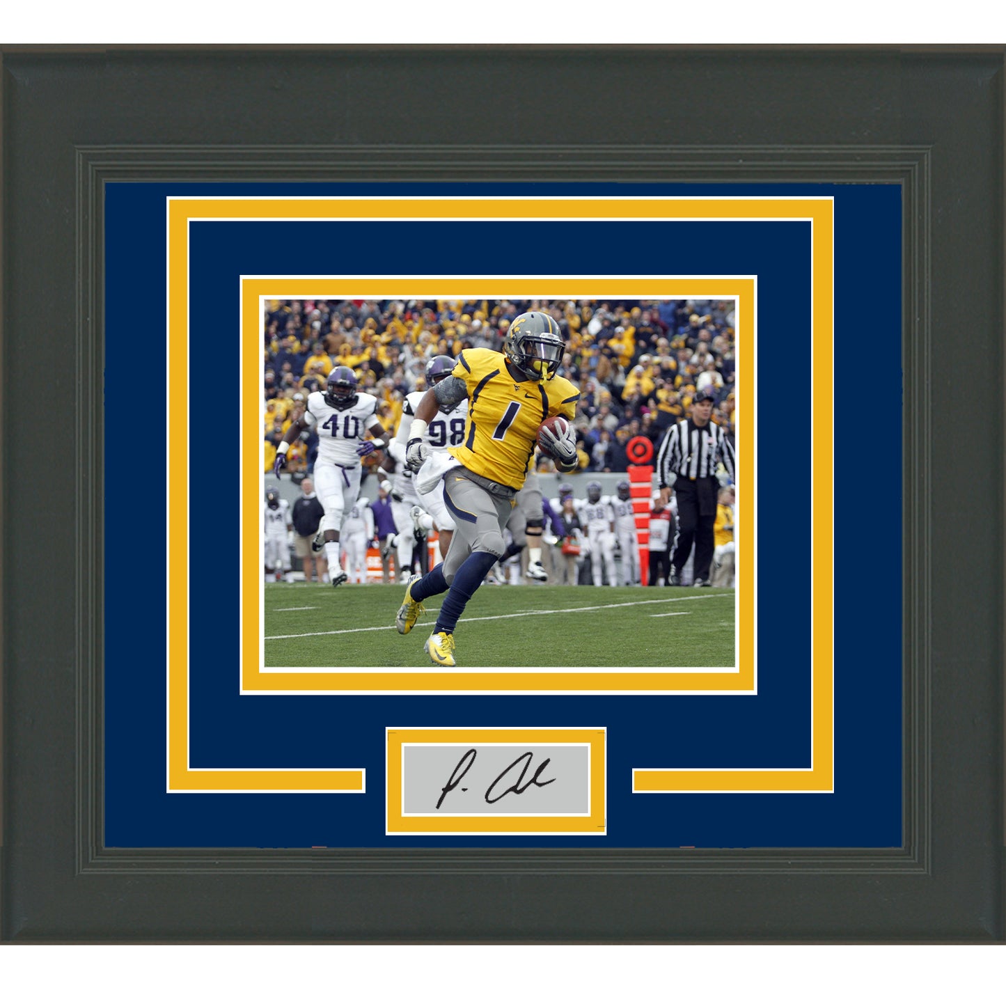Framed Tavon Austin Facsimile Laser Engraved Signature Auto West Virginia Mountaineers 11x14 Football Photo
