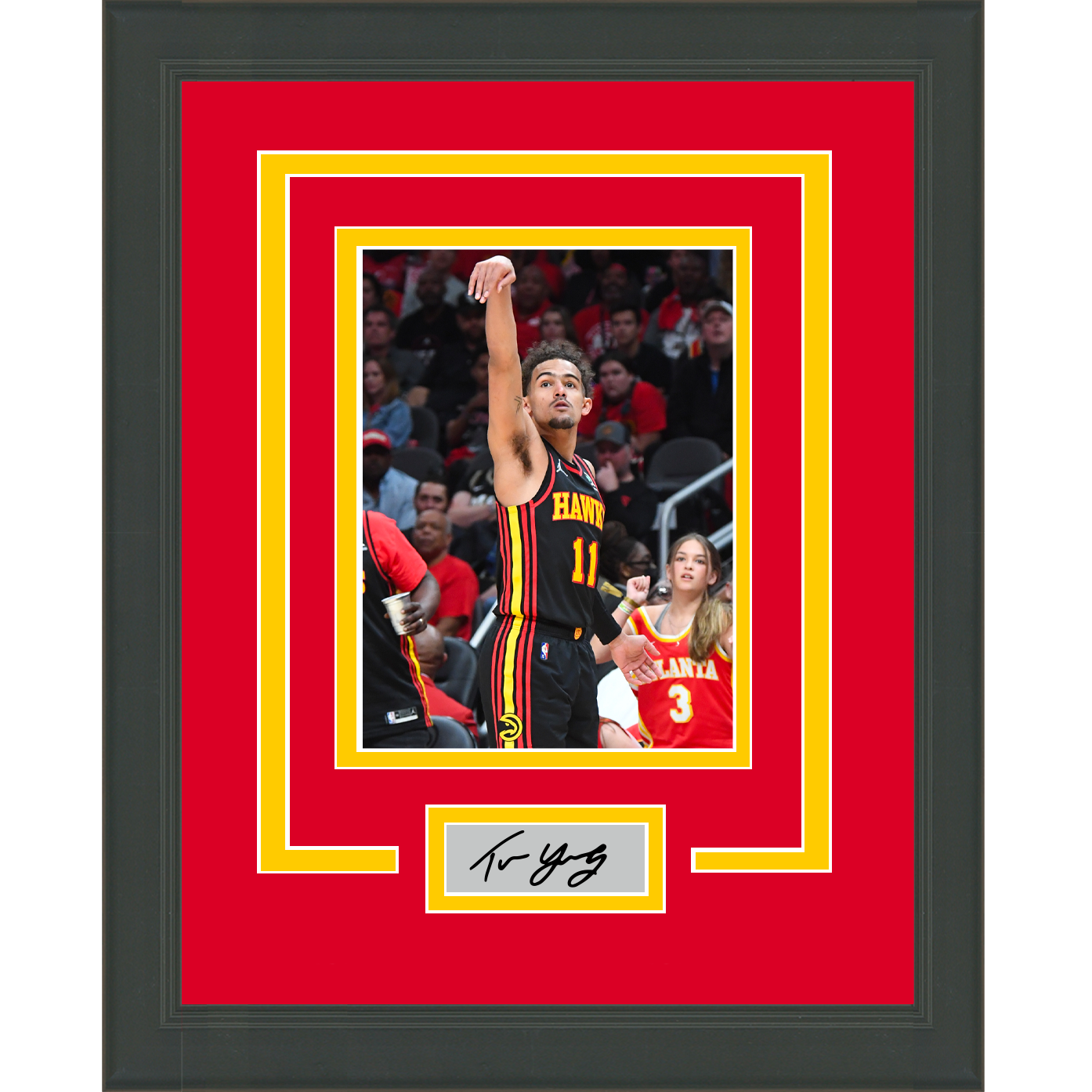 Framed Trae Young Facsimile Laser Engraved Signature Auto Atlanta Hawks 11x14 Basketball Photo