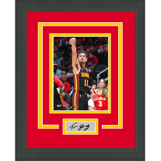 Framed Trae Young Facsimile Laser Engraved Signature Auto Atlanta Hawks 11x14 Basketball Photo