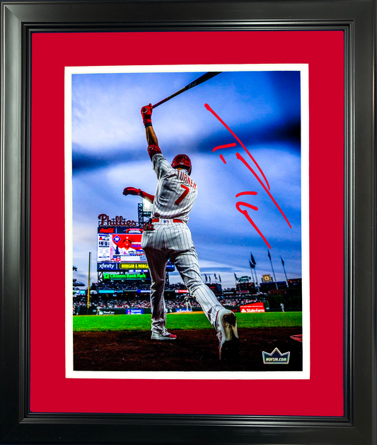 Framed Trea Turner Philadelphia Phillies Facsimile Laser Engraved Signature Auto 11"x14" Baseball Photo HOFSM Holo