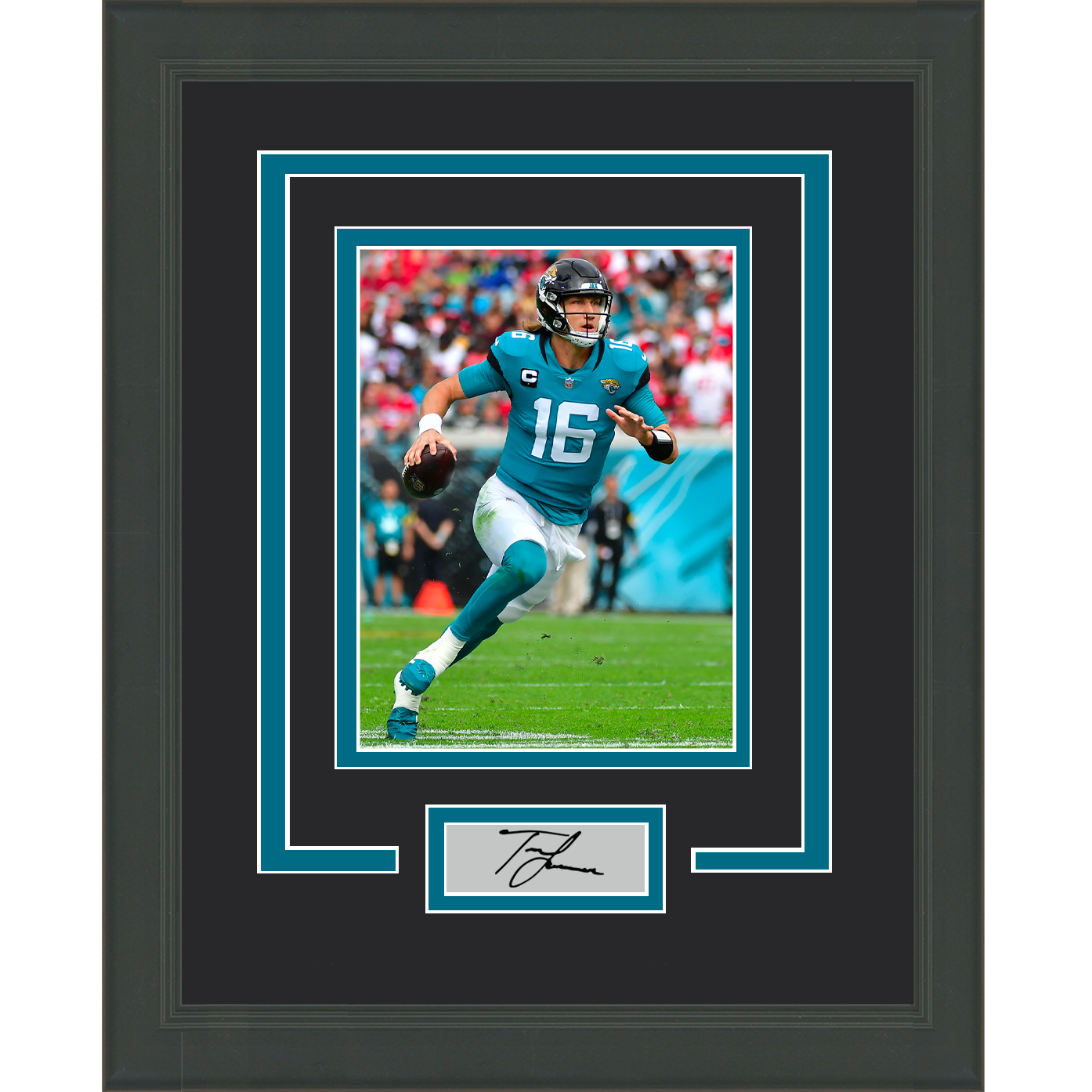 Framed Trevor Lawrence Facsimile Laser Engraved Signature Auto Jacksonville Jaguars 11x14 Football Photo