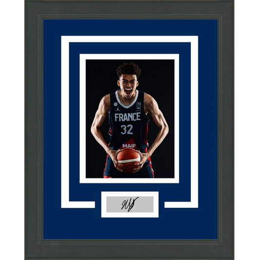 Framed Victor Wembanyama Facsimile Laser Engraved Signature Auto France Olympics 11x14 Basketball Photo