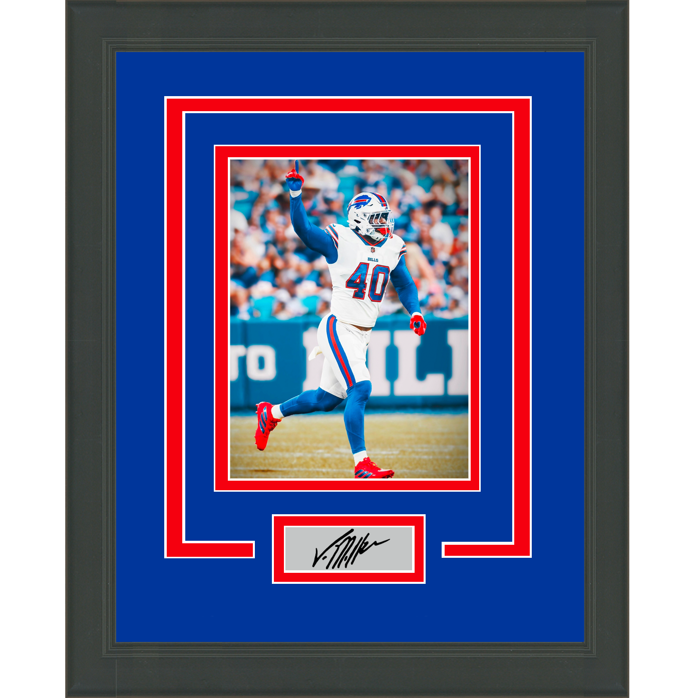 Framed Von Miller Facsimile Laser Engraved Signature Auto Buffalo Bills 11x14 Football Photo
