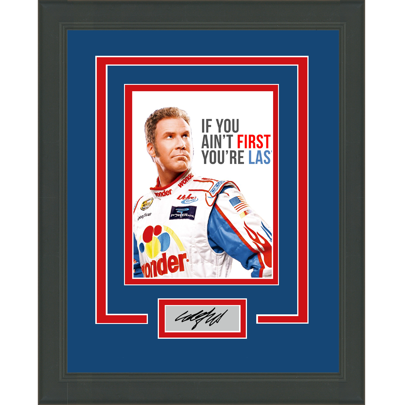 Framed Will Ferrell Facsimile Laser Engraved Signature Auto Talladega Nights 11x14 Movie Photo