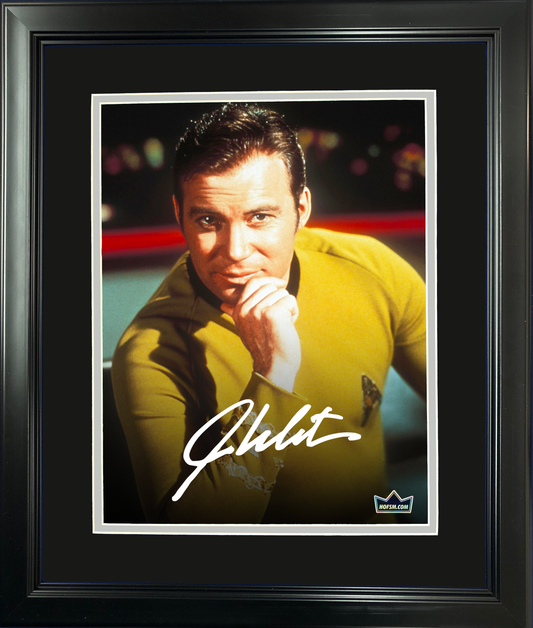 Framed William Shatner Star Trek Captain Kirk Facsimile Laser Engraved Signature Auto 11"x14" Movie Photo HOFSM Holo