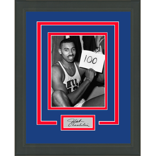 Framed Wilt Chamberlain Facsimile Laser Engraved Signature Auto Philadelphia 76ers 11x14 Basketball Photo