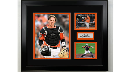 Framed Adley Rutschman Baltimore Orioles Facsimile Laser Engraved Signature Baseball 14x11 3 Photo Collage