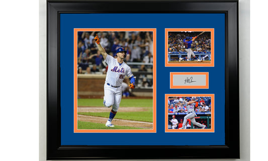 Framed Pete Alonso New York Mets Facsimile Laser Engraved Signature Baseball 14x11 3 Photo Collage