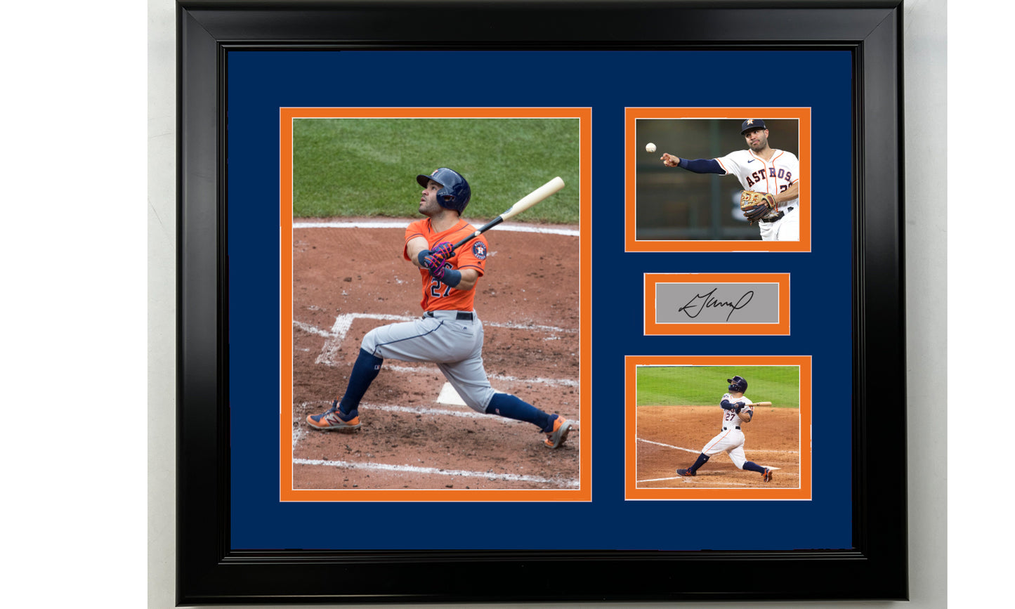 Framed Jose Altuve Houston Astros Facsimile Laser Engraved Signature Baseball 14x11 3 Photo Collage