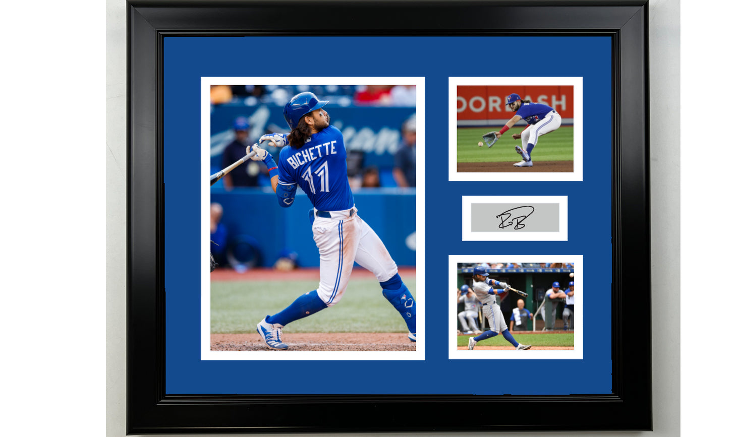 Framed Bo Bichette Toronto Blue Jays Facsimile Laser Engraved Signature Baseball 14x11 3 Photo Collage