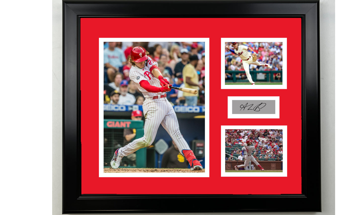 Framed Alec Bohm Philadelphia Phillies Facsimile Laser Engraved Signature Baseball 14x11 3 Photo Collage