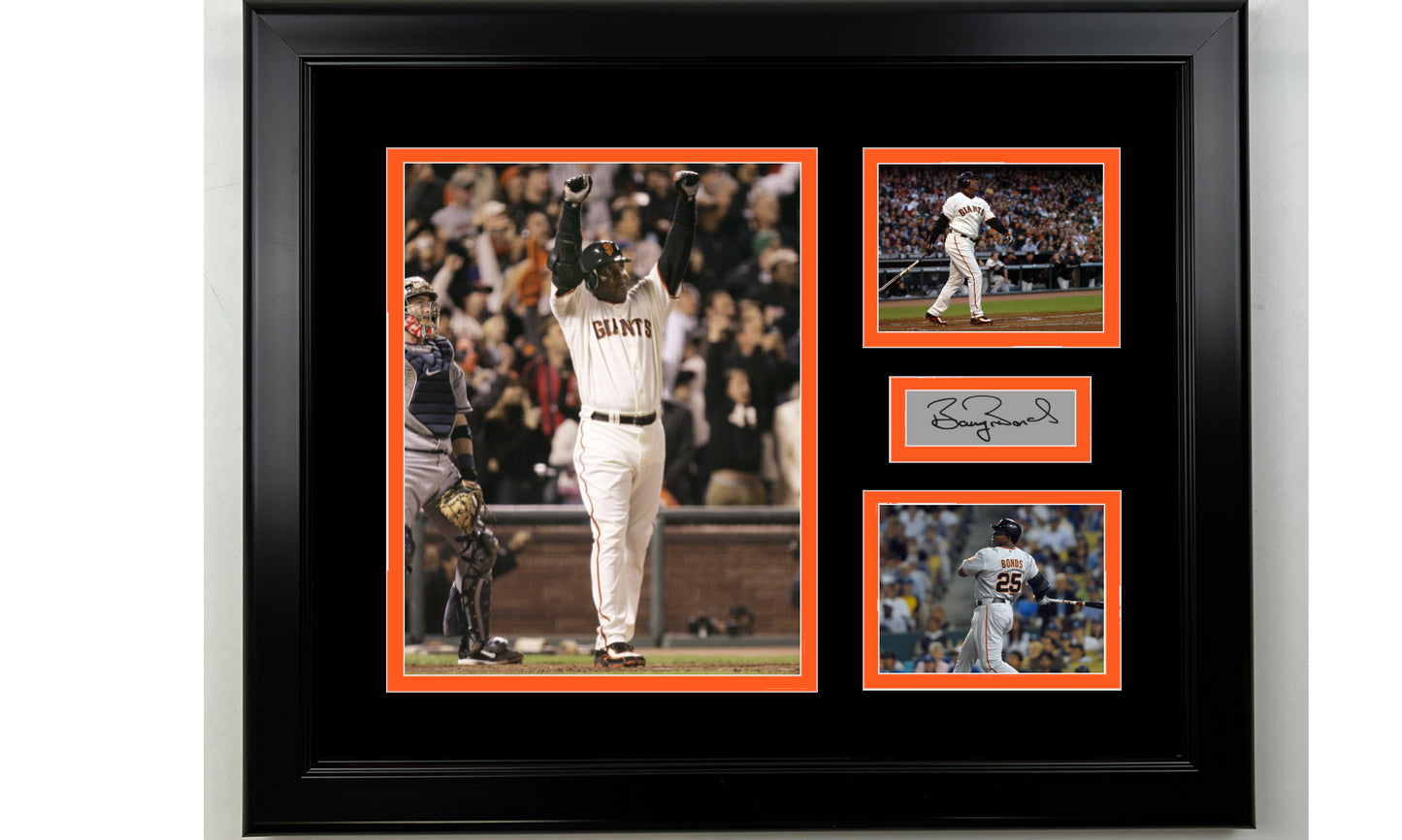 Framed Barry Bonds San Francisco Giants Facsimile Laser Engraved Signature Baseball 14x11 3 Photo Collage