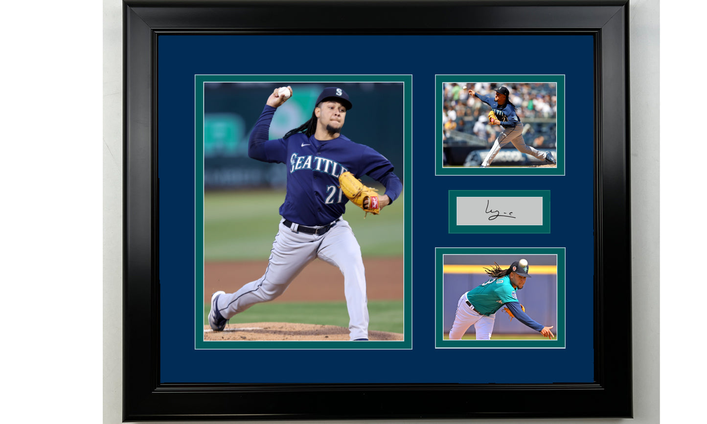 Framed Luis Castillo Seattle Mariners Facsimile Laser Engraved Signature Baseball 14x11 3 Photo Collage