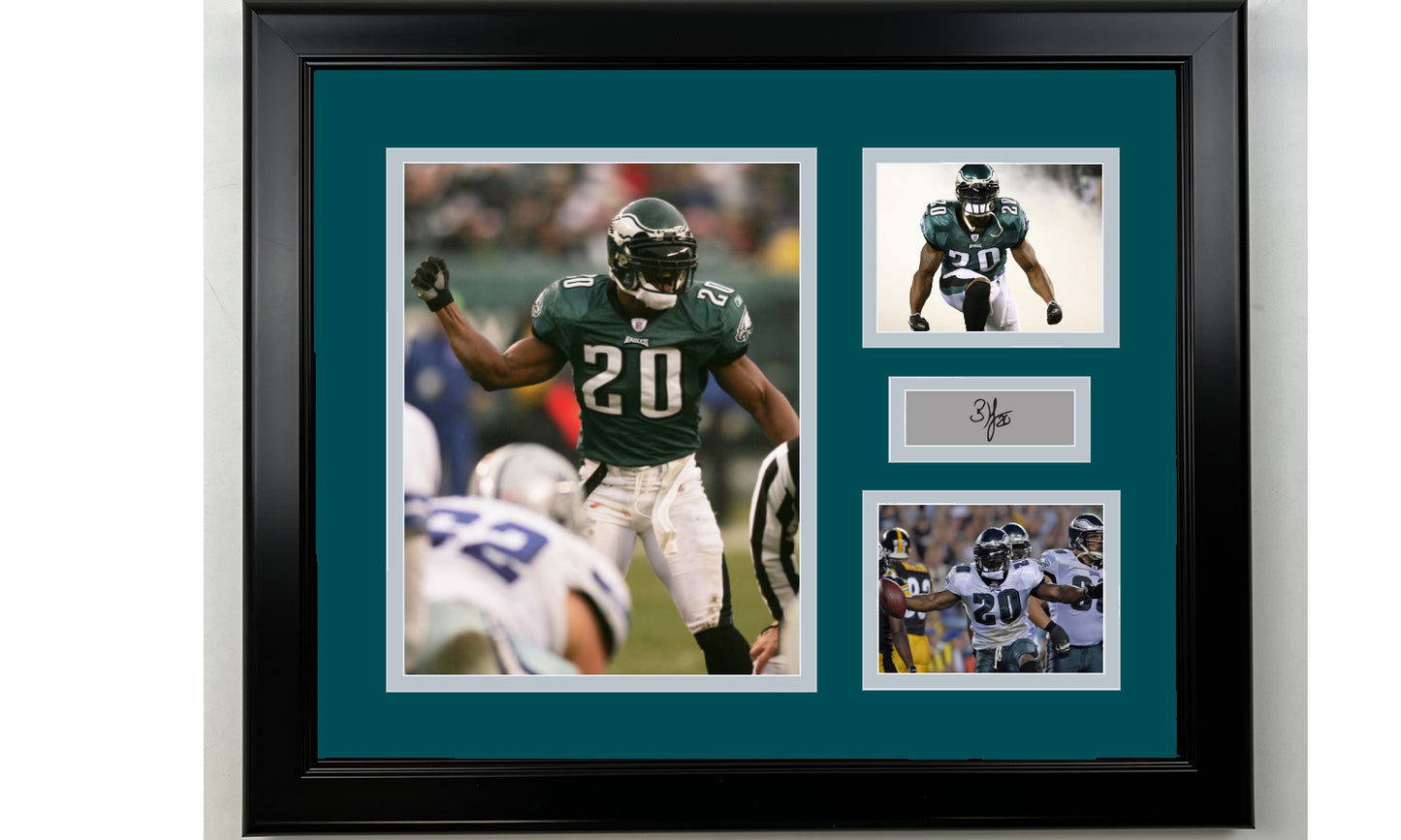 Framed Brian Dawkins Philadelphia Eagles Facsimile Laser Engraved Signature Football 14x11 3 Photo Collage