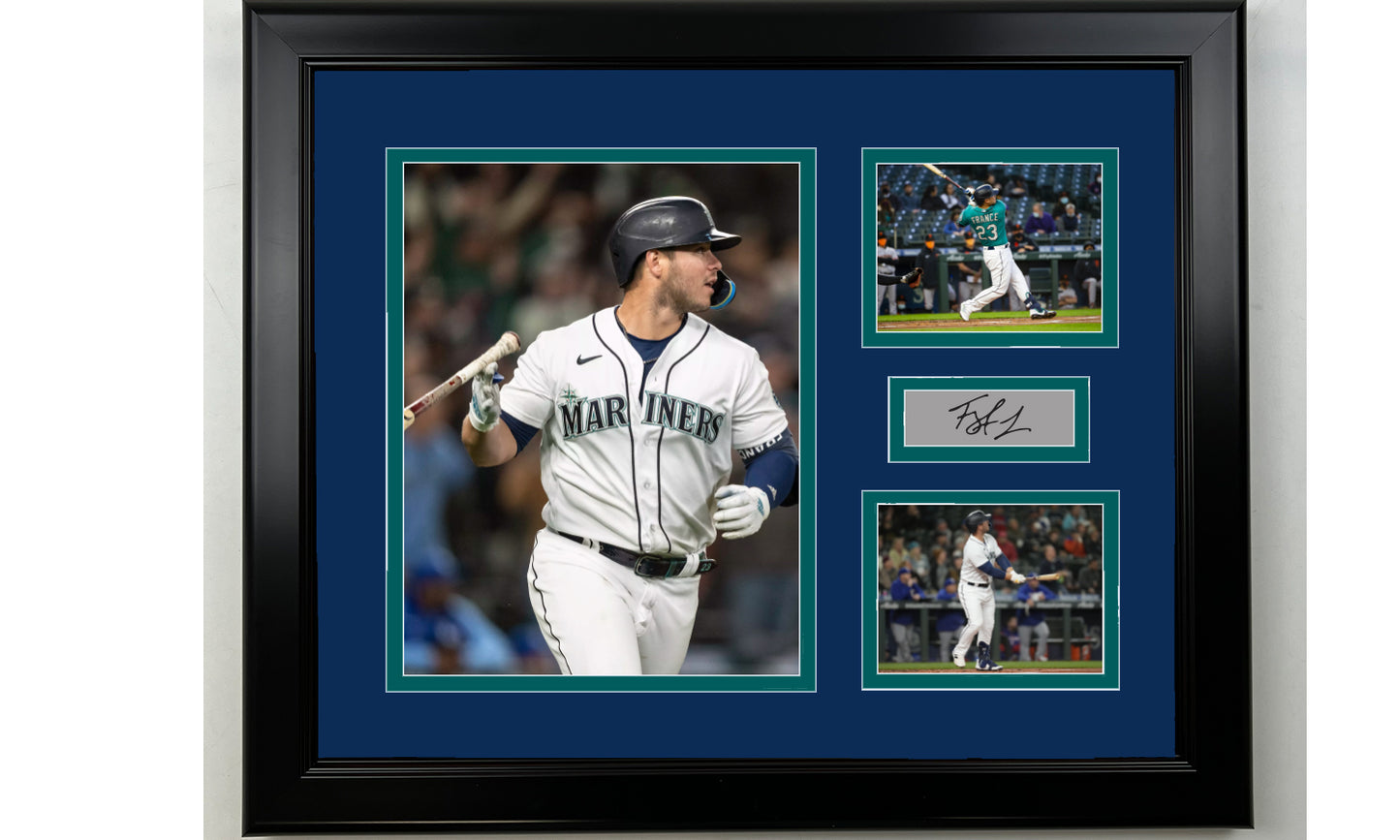 Framed Ty France Seattle Mariners Facsimile Laser Engraved Signature Baseball 14x11 3 Photo Collage